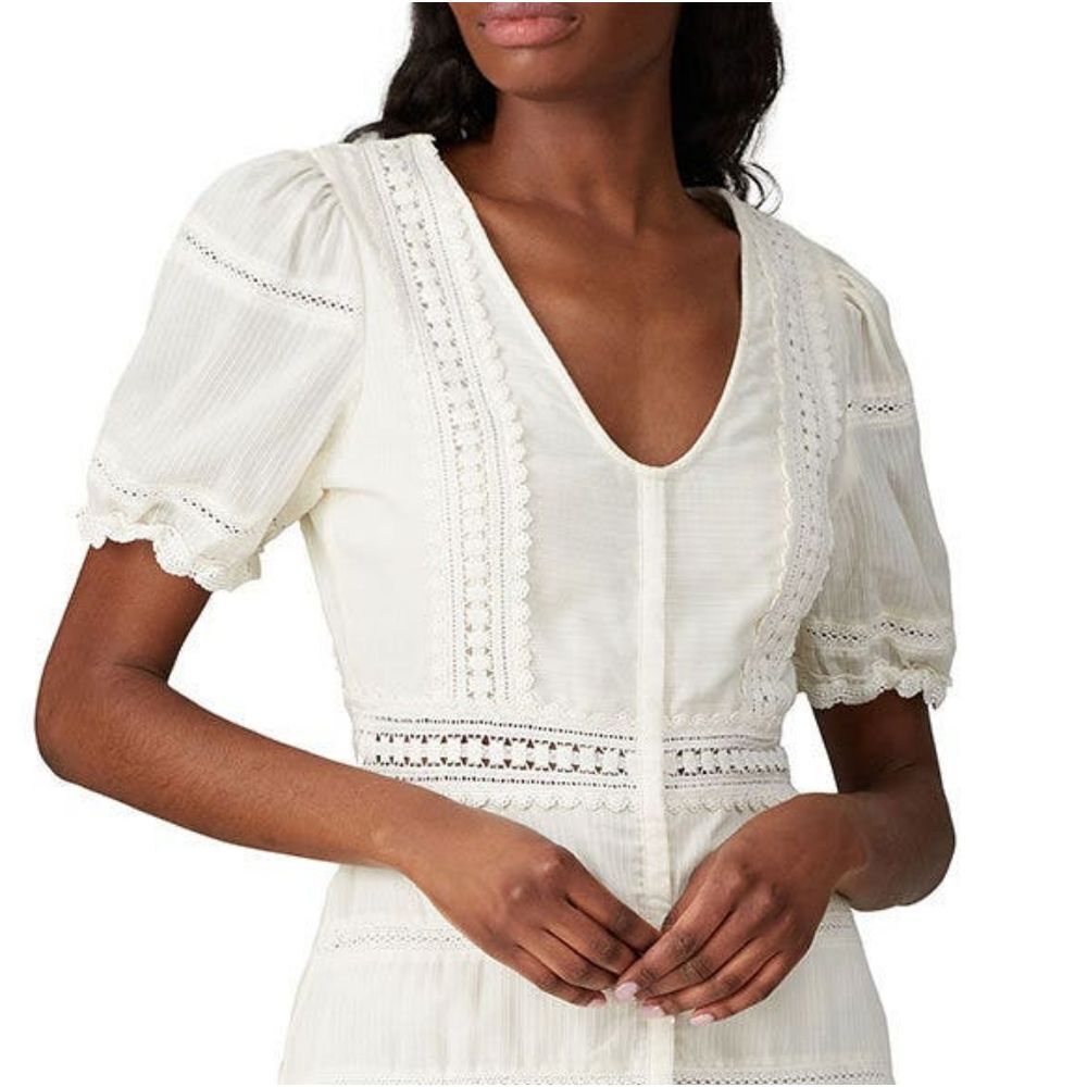 Sweet Baby Jamie Ivory Lace Midi Dress RENT THE RUNWAY - Picture 7 of 8